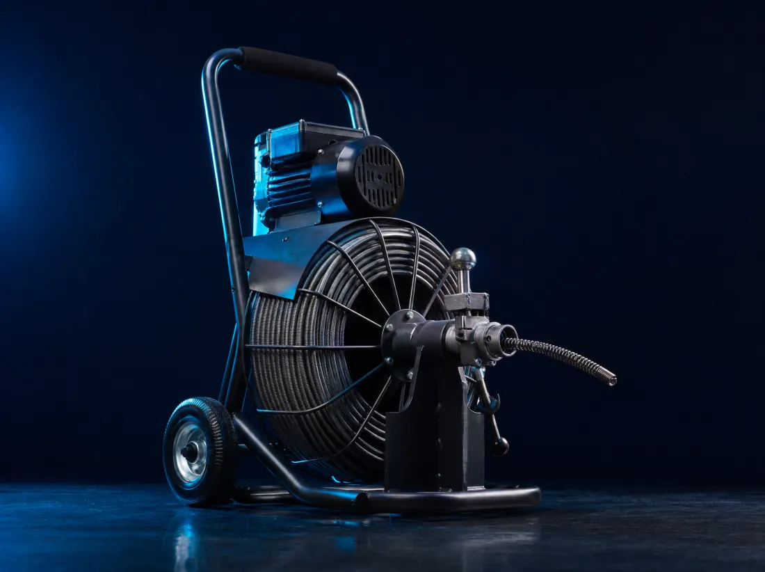 Motorisierte Rohrreinigungsmaschine mit Spiraltrommel